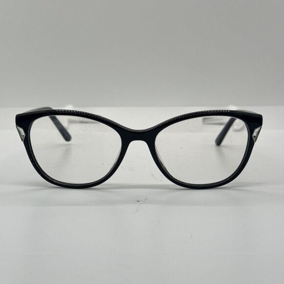 Bebe Eyeglasses Frames BB5178 001 JET Black Cat Eye Swarovski Crystals 53-17-135 - Picture 2 of 8